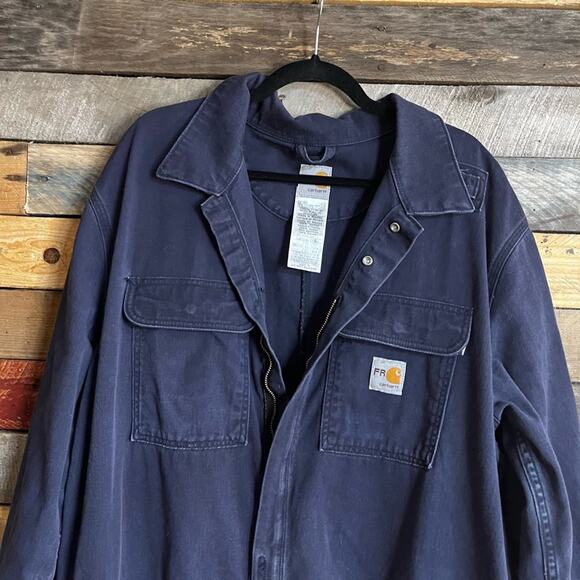Carhartt Navy Flame Resistant Coveralls Size 56 Tall - Picture 1 of 10